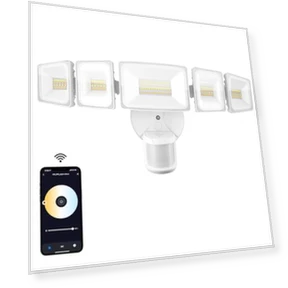 Smart LED Security Lights Motion Sensor Outdoor 5 Heads — Outdoor Security & Flood Lighting, Onforu