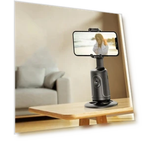360 Rotation Auto Face Tracking AI Camera Phone Holder — Webcam Accessories