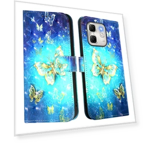 3D Painting Horizontal Flip Leather Phone Case for Infinix Hot 50i 5G / Smart 9 4G — Flip Cases, Infinix