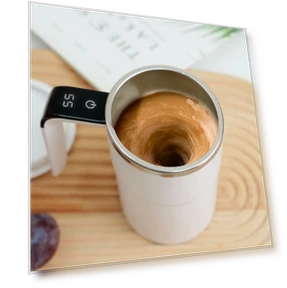 Intelligent Temperature Measuring Magnetic Liquid Crystal Digital Display Automatic Stirring Cup 380ml — Beverage Warmers