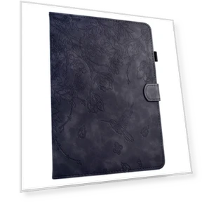 Flowers and Bird Embossed Smart Leather Tablet Case for iPad 9.7 2018/2017 — Keyboard Cases