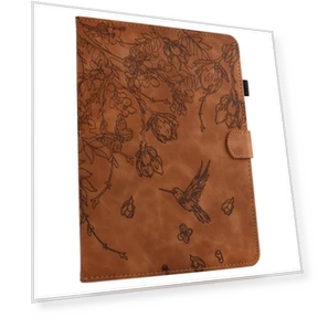 Flowers and Bird Embossed Smart Leather Tablet Case for iPad mini 2024 / mini 6 — Keyboard Cases