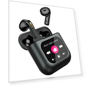 TWS Bluetooth Earphone with LCD Touch Screen, 8GB Memory, ENC HD Calls, Low Latency — Audio Gear