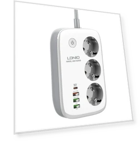 Smart WiFi Power Strip Extension Cable with 3 EU Plug and 4 USB Ports — Multi-Outlets, LDNIO