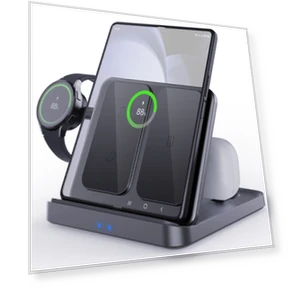 3-in-1 Wireless Charging Station for Samsung Galaxy Z Fold, Earphones & Smart Watches — Smartwatch Charging Solutions, Samsung
