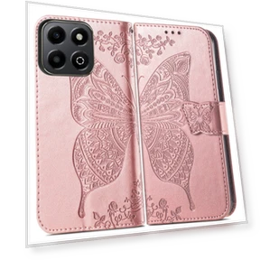 Butterfly Love Flower Embossed Leather Phone Case — Flip Cases, Honor