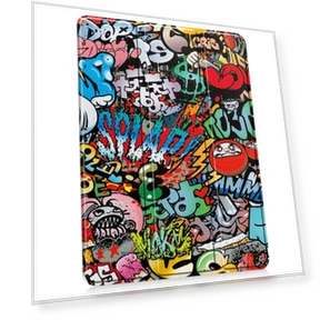 3-Fold Holder Smart Leather Tablet Case for iPad Pro 11 2024 — Keyboard Cases, Custer Painted
