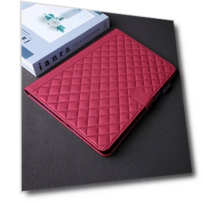 Rhombus Lattice Leather Smart Tablet Case for iPad Air/Air 2/9.7 2017/2018 — Keyboard Cases