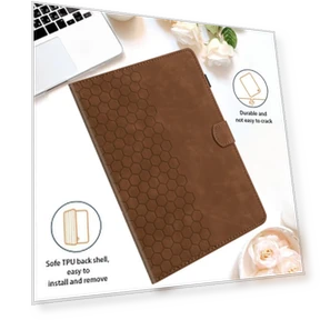 Honeycomb Embossed Leather Smart Tablet Case for Samsung Galaxy Tab A7 2020 — Keyboard Cases, Samsung