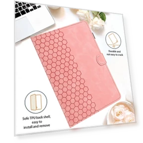 Honeycomb Embossed Leather Smart Tablet Case for Samsung Galaxy Tab A9 — Keyboard Cases, Samsung