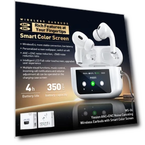 Smart Color Screen Noise Reduction Wireless Bluetooth Earphones — Audio Gear, WEKOME