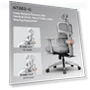 Thumbnail Ergonomic Chair with Adjustable Backrest, Armrest, Headrest, and Footrest - Grey — Back & Seat Cushions, NEWTRAL