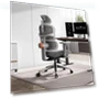 Thumbnail Ergonomic Chair with Adjustable Backrest, Armrest, Headrest, and Footrest - Grey — Back & Seat Cushions, NEWTRAL