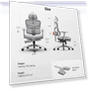 Thumbnail Ergonomic Chair with Adjustable Backrest, Armrest, Headrest, and Footrest - Grey — Back & Seat Cushions, NEWTRAL