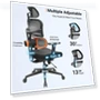 Thumbnail Ergonomic Chair with Adaptive Lower Back Support, Adjustable Armrest and Headrest — Back & Seat Cushions, NEWTRAL