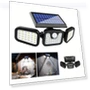 Solar Motion Sensor Outdoor Wall Light with 3 Heads — Outdoor Security & Flood Lighting