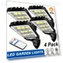 Solar Motion Sensor Lights 4-Pack, Solar Panel Powered Security Lights for Garden, Garage, Yard, Backyard, Patio — Outdoor Security & Flood Lighting
