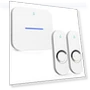 Thumbnail Lighted Wireless Doorbell with 58 Chimes, 1000ft Range, Waterproof — Push Buttons, AIDA