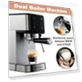 Thumbnail 20Bar Espresso Machine with Dual Boiler & Milk Frother — Coffee & Espresso Combos, Tesslux