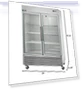 Thumbnail Two Door Glass Reach-In Refrigerator, 49 cu. ft, Stainless Steel — Mini Fridges, Arctic Air