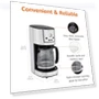 Thumbnail Drip Coffee Maker 12 Cup with Carafe and Reusable Filter, Stainless Steel — Coffee Makers, Amazon Basics
