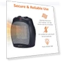 Thumbnail Ceramic Space Heater, Portable Heater for Indoor Use, 1500W, Black — Portable Heating Solutions, Amazon Basics