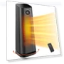 Thumbnail 1500W Fast Electric Ceramic Space Heater with Thermostat — Home Climate Control, Wind Talk
