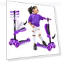 Thumbnail 3-Wheeled Scooter for Kids with LED Lights and Adjustable Handlebar — Balance Bikes, Hurtle