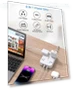 Thumbnail 5ft Power Strip with 4 USB Ports (2 USB C) and 4 Outlets — Power Solutions & Surge Protection, HANYCONY