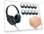 Thumbnail DropTech On-Ear Wired Headphones for Kids - 10 Pack — In-Ear Headphones, Gumdrop Cases