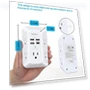 Thumbnail USB Wall Charger Surge Protector 5 Outlet Extender with 4 USB Charging Ports — Power Solutions & Surge Protection, Addtam
