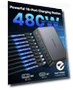 Thumbnail 480W USB C Charging Station with 10 Ports for Multiple Devices — USB Hubs, Rocoren