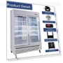 Thumbnail Commercial Refrigerator 2 Section 2 Glass Door Stainless Steel Display Refrigerator — Drink Coolers, Camellia River