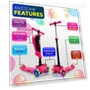 Thumbnail 3-Wheeled Scooter for Kids with LED Lights and Foldable Seat — Balance Bikes, Hurtle