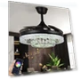 Thumbnail Modern Smart Ceiling Fan with Lights and Bluetooth Speaker — Ceiling Fan Wall Controls, Fandian
