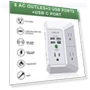 Thumbnail Surge Protector with 5 Outlet Extender and 4 USB Charging Ports — Power Solutions & Surge Protection, QINLIANF