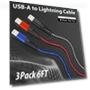 Превью USB Lightning Cable 3 Pack 6FT — Lightning, Longlidie