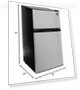 Thumbnail 3.2 Cu Ft 2 Door Fridge and Freezer — Mini Fridges, RCA