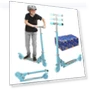 Thumbnail Foldable Kick Scooter with Light Up Wheels — Push Scooters, Feblomst