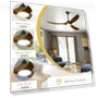 Thumbnail Wood Ceiling Fan with Light — Ceiling Fan Wall Controls, WANGOFUN