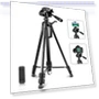 Thumbnail Aluminum Selfie Live Tripod Mount with Three-dimensional Head & Phone Clamp — Tabletop & Travel, PULUZ