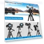 Thumbnail Aluminum Selfie Live Tripod Mount with Three-dimensional Head & Phone Clamp — Tabletop & Travel, PULUZ