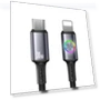 30W Type-C to 8 Pin Aluminum Alloy Data Cable with Colorful Light — Cables, USAMS