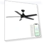 Thumbnail Smart 5-Blade Ceiling Fan with LED Light Kit — Ceiling Fan Wall Controls, East Grove Home