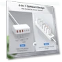 Thumbnail 100W GaN 6 Port PD USB C QC USB A Wall Charger Adapter Plug Cube — Power Hubs, BOVICAS
