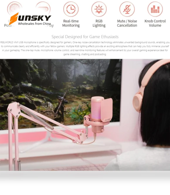 USB Condenser Gaming Microphone for Streaming — Microphones, FEELWORLD