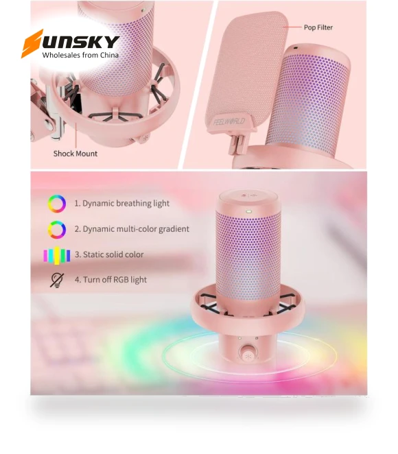 USB Condenser Gaming Microphone for Streaming — Microphones, FEELWORLD