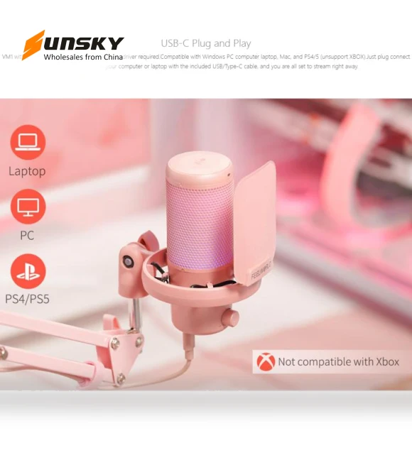 USB Condenser Gaming Microphone for Streaming — Microphones, FEELWORLD