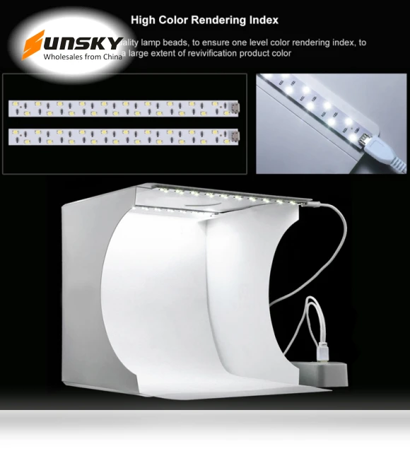 Folding Portable LED Light Photo Studio Box Kit — Photography Lighting & Studio Equipment, PULUZ