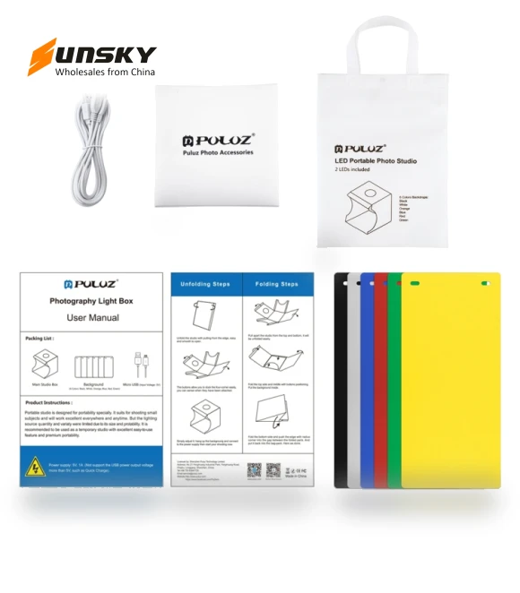 Folding Portable LED Light Photo Studio Box Kit — Photography Lighting & Studio Equipment, PULUZ